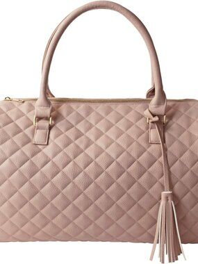 Womens Quilted Weekender Duffle Carry Bags Overnight Travel Handbag Shoulder Tot